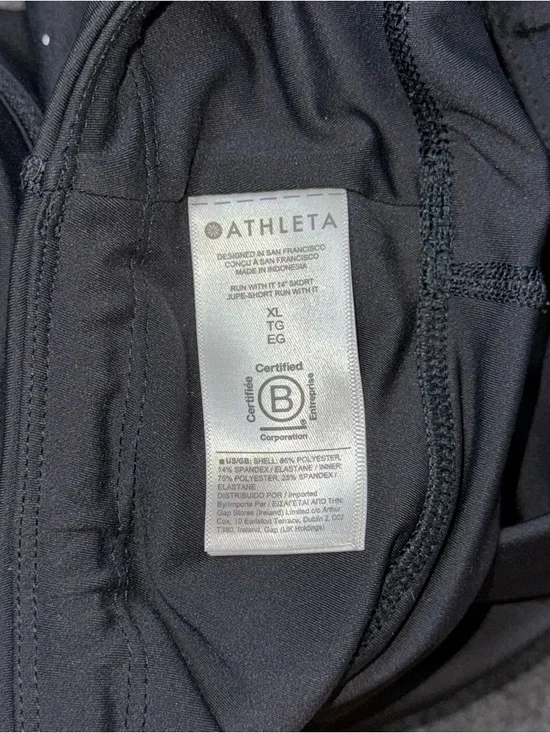 Athleta Run With It Skort High Rise 14" Black Size XL Athleisure Tennis Sporty - Picture 7 of 8